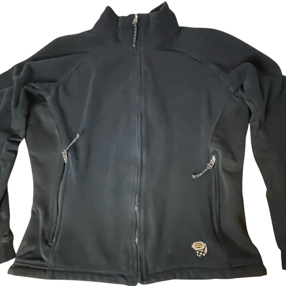 Mountain Hardwear Womens Black Gore Windstopper Fleece Full Zip Jacket Size 10 - Picture 1 of 10